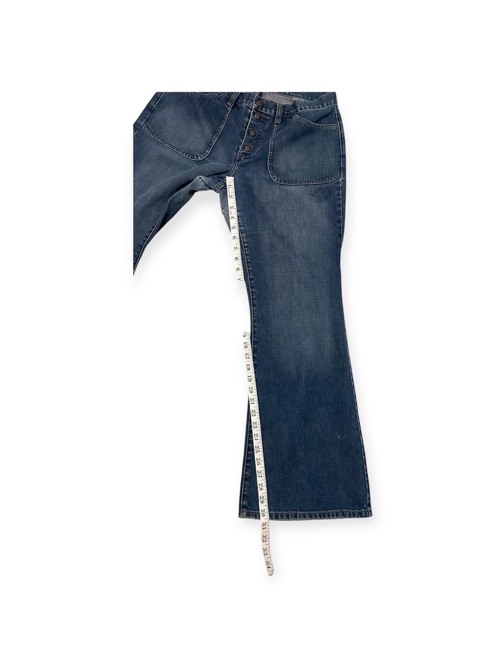 GAP Women’s Size 12 Indigo Relaxed Flare Jeans with Button-Fly - Picture 4 of 7